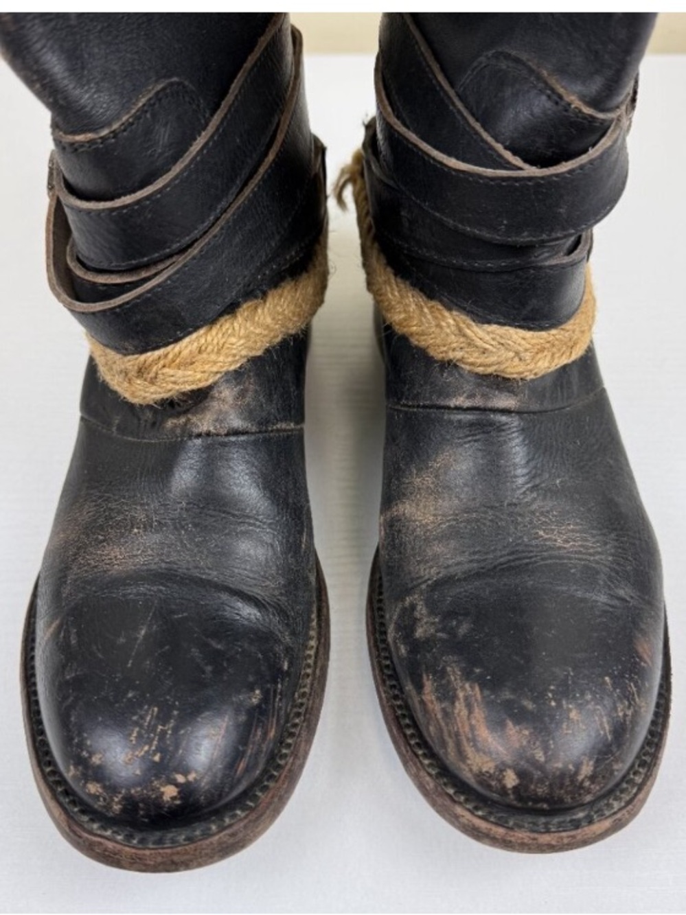 Freebird By Steven Drove Women's Distressed Black mid-calf Leather Boots - Picture 5 of 13
